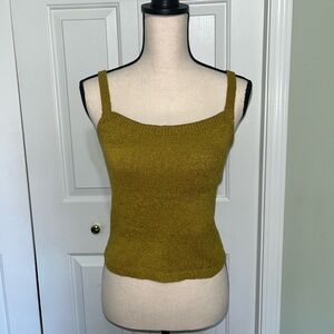 Chartreuse Olive Green Knit Camisole Tank Top Forever 21 Small